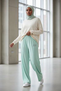 Mint Hijabi Energy wide-leg pants - Modestly Vogue 