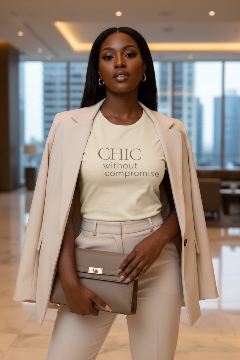 Modest Mindset Chic Crew Neck Tee - Butter Cream - Modestly Vogue 