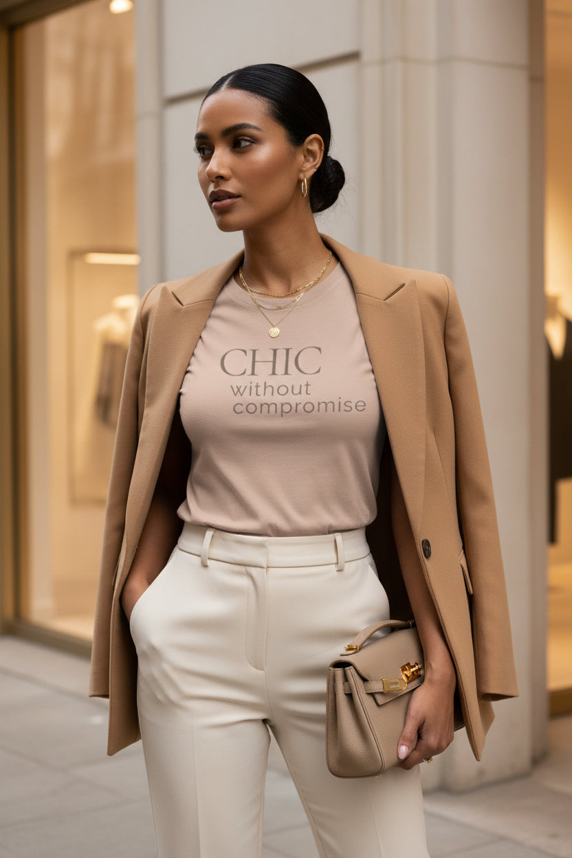 Modest Mindset Chic Crew Neck Tee- Blush Nude