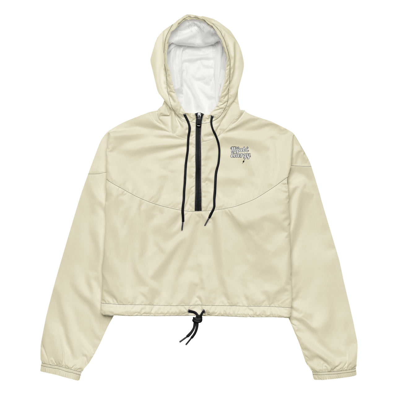 Cream Spoken Energy™ cropped windbreaker - Modestly Vogue 