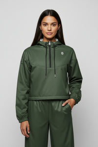 Olive LEM cropped windbreaker Jacket - Modestly Vogue 