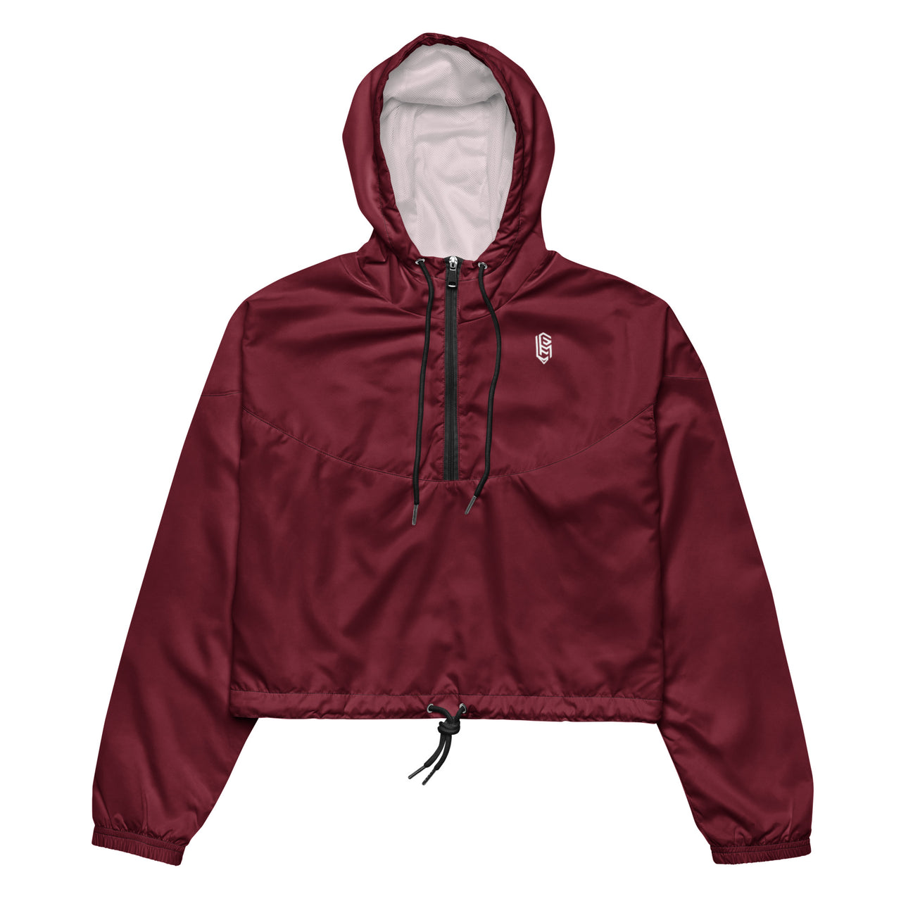 Burgundy LEM cropped windbreaker Jacket - Modestly Vogue 