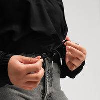 Black LEM Women’s cropped windbreaker - Modestly Vogue 