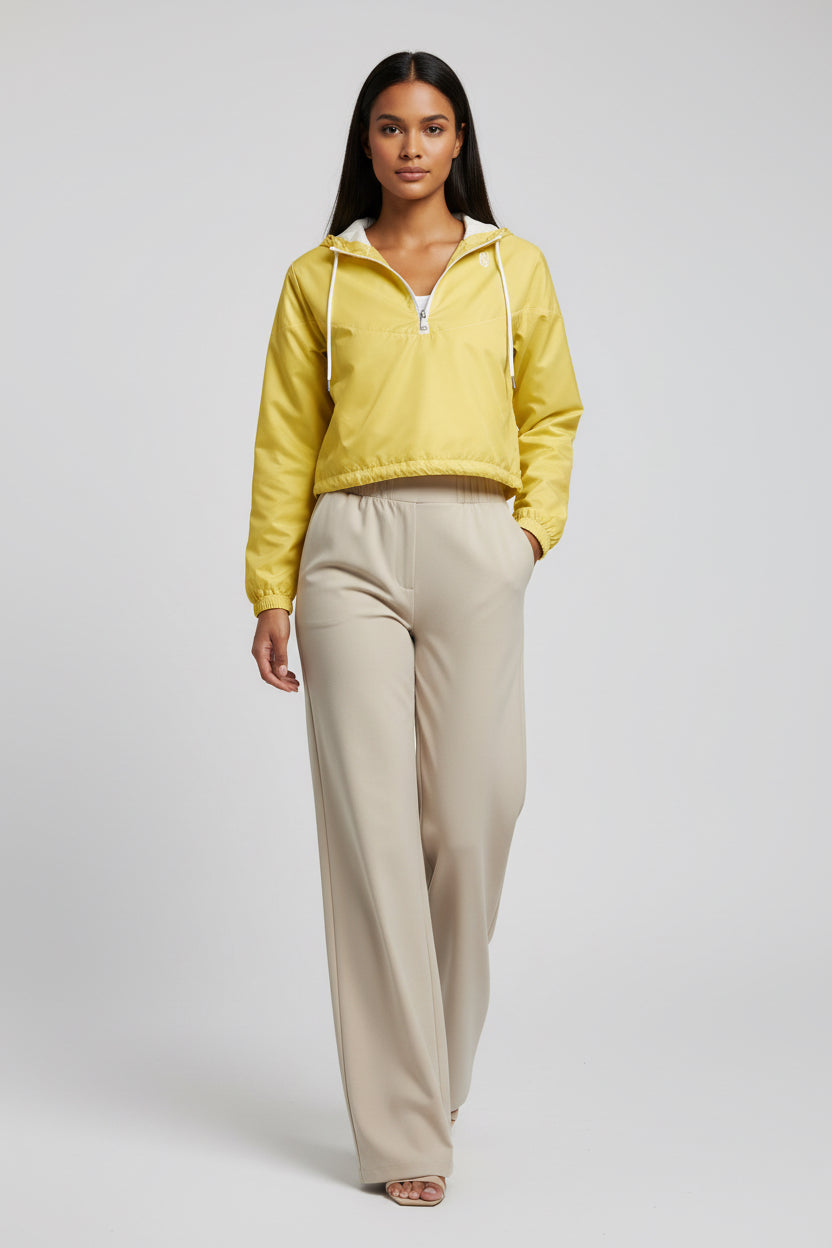 LEM Butter Yellow cropped windbreaker - Modestly Vogue 
