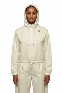 Cream LEM cropped windbreaker - Modestly Vogue 