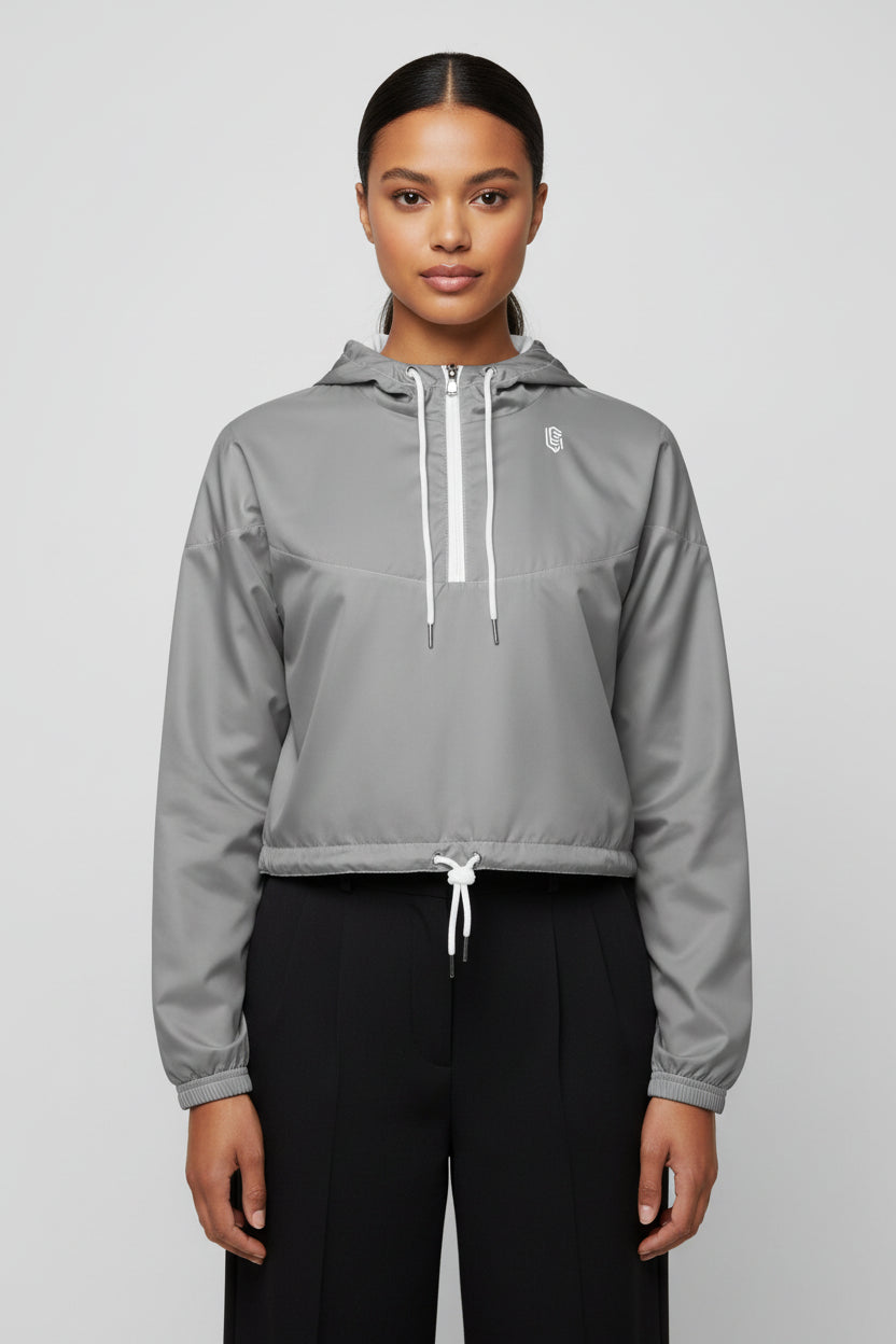 LEM Grey cropped windbreaker