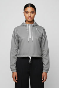 LEM Grey cropped windbreaker