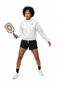 LEM White Women’s cropped windbreaker - Modestly Vogue 