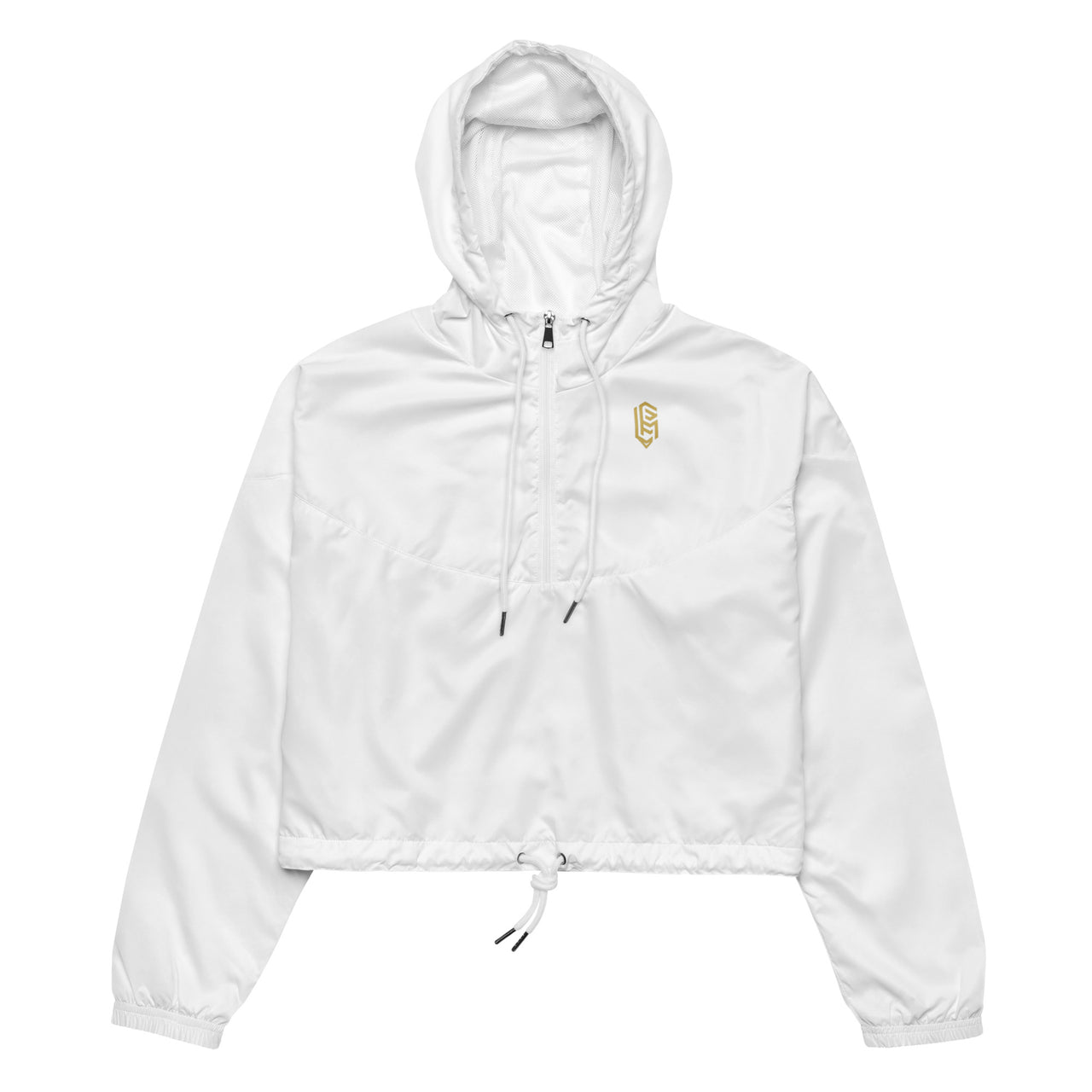 LEM White Essential cropped windbreaker Butter Yellow Logo - Modestly Vogue 
