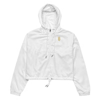 LEM White Essential cropped windbreaker Butter Yellow Logo - Modestly Vogue 