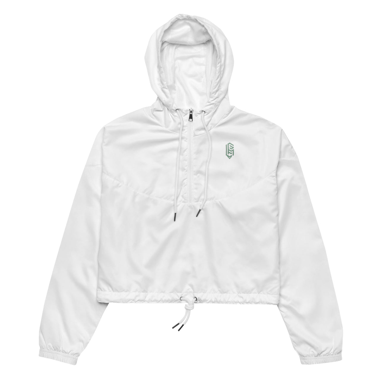 LEM Essential White cropped windbreaker | Sage Logo - Modestly Vogue 