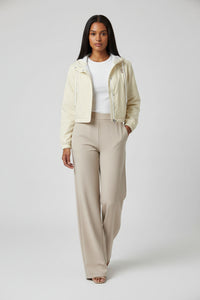 Cream LEM cropped windbreaker - Modestly Vogue 