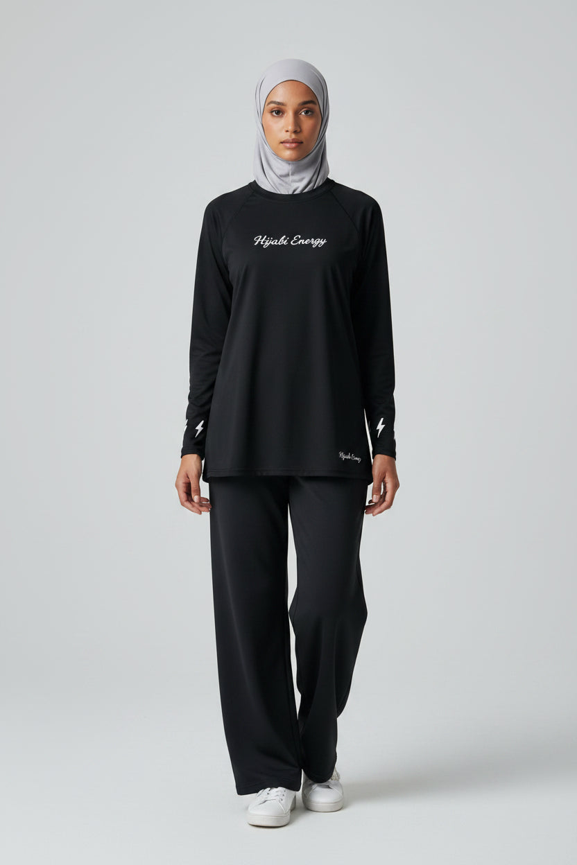 Black Hijabi Energy™ Performance Top - Modestly Vogue 