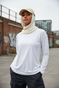 Whisper Grey Unapologetic Hijabi™ Performance Top - Modestly Vogue 