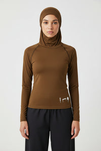 Brown Unapologetic Hijabi™ Performance Top - Modestly Vogue 