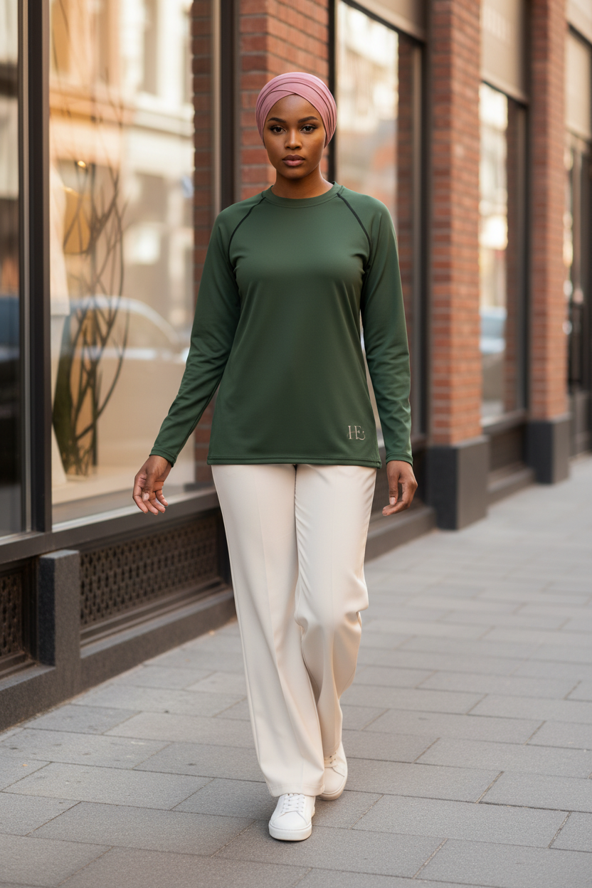 Olive Hijabi Energy Performance Top