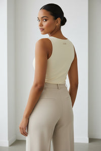 LEM Cream Tank Top - Modestly Vogue 