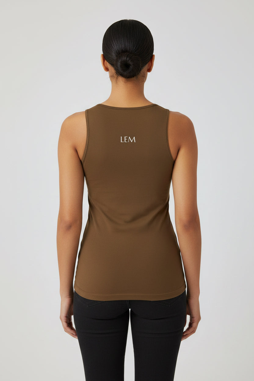 Brown LEM Seamless Tank Top - Modestly Vogue 