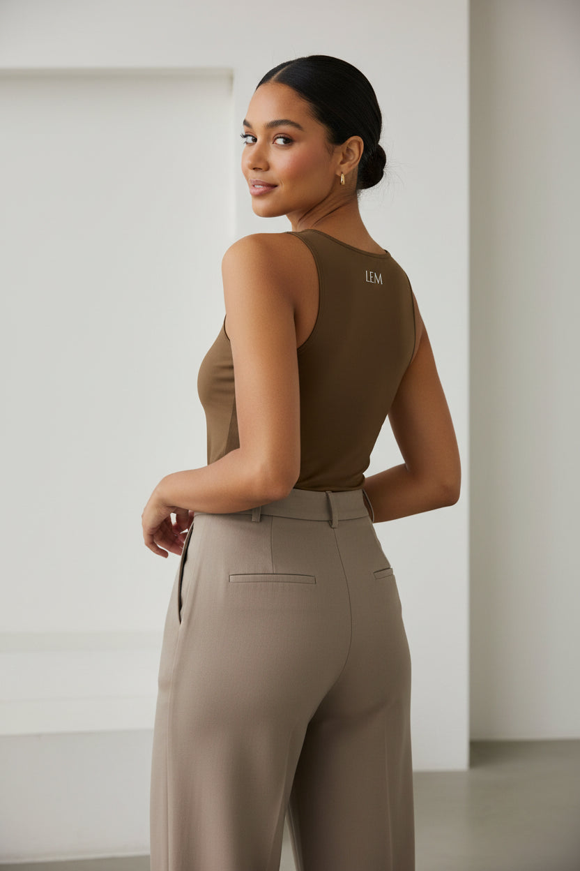 Brown LEM Seamless Tank Top - Modestly Vogue 