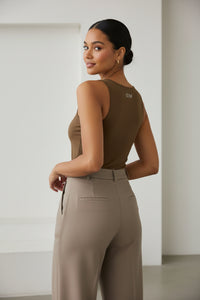 Brown LEM Seamless Tank Top - Modestly Vogue 