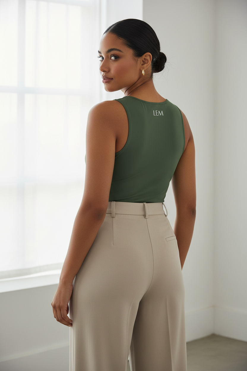 Olive Seamless Tank Top - Modestly Vogue 