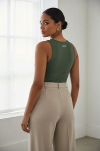 Olive Seamless Tank Top - Modestly Vogue 