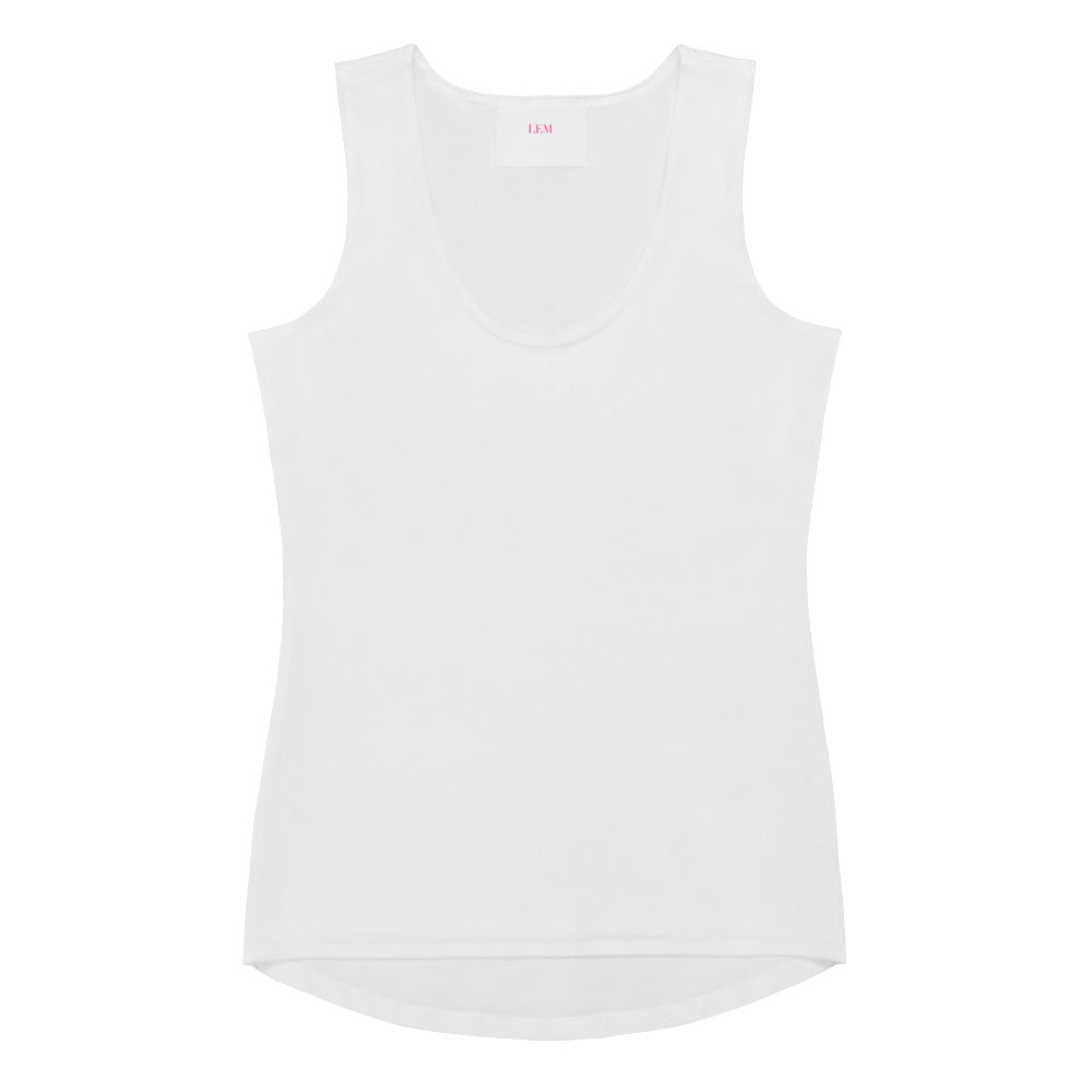 White LEM Tank Top - Modestly Vogue 