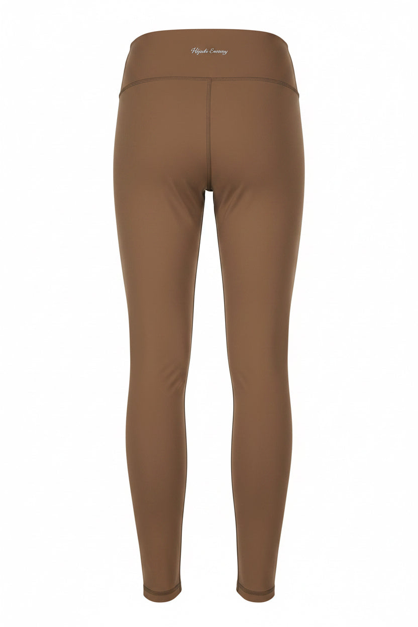 Hijabi Energy Mocha Layering Leggings - Modestly Vogue 