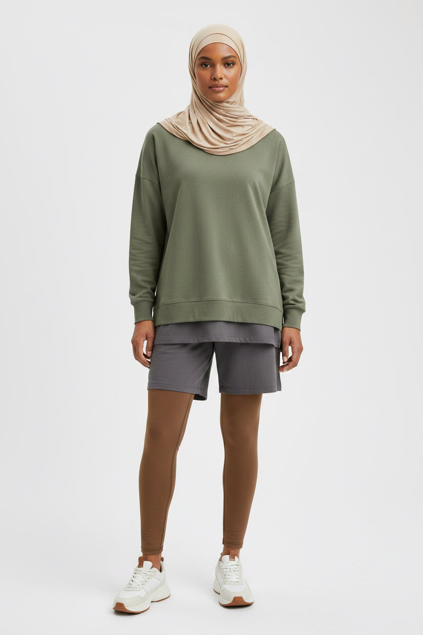 Hijabi Energy Mocha Layering Leggings - Modestly Vogue 