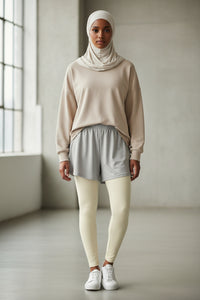 Hijabi Energy Cream Layering Legging - Modestly Vogue 