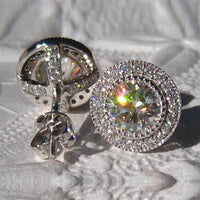 Moissanite Ear Studs Full Diamond - Modestly Vogue 
