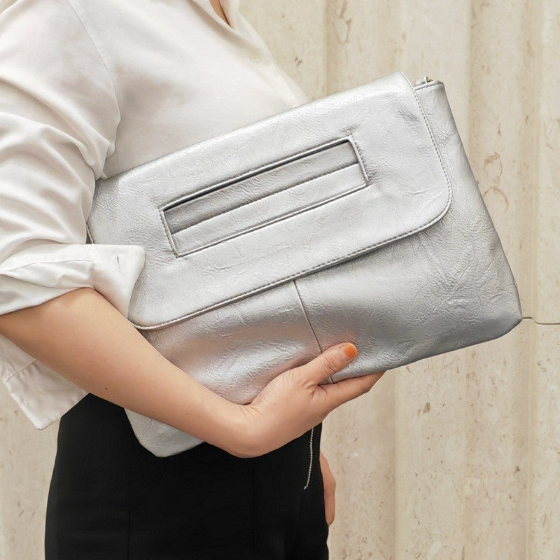 Stylish Large Capacity Crossbody Clutch | PU Leather Shoulder Bag - Modestly Vogue 