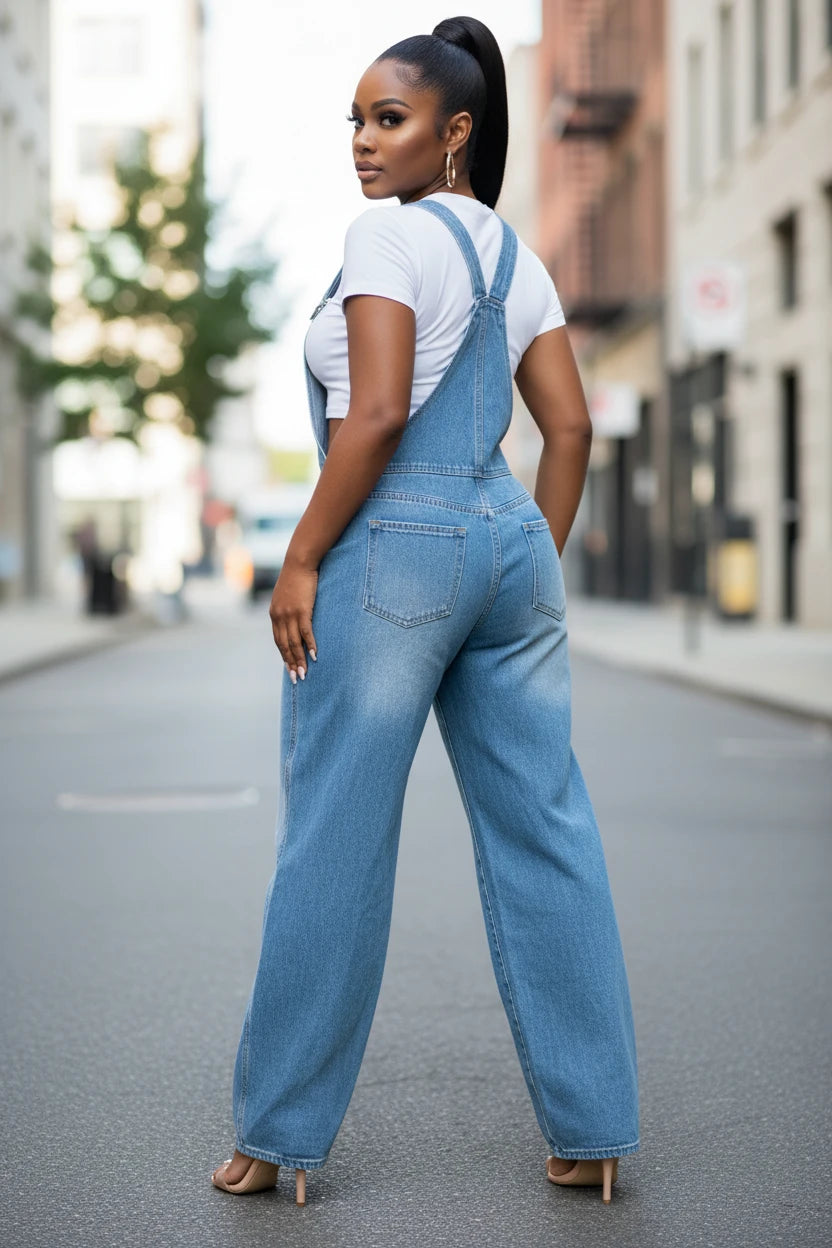 Fashion Denim Overalls Pants