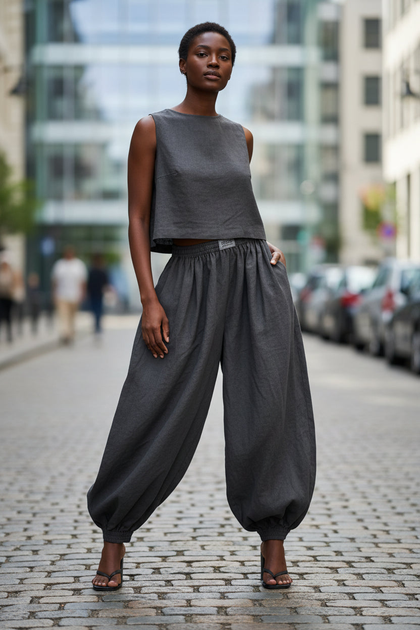 Sleeveless Top Loose Trousers Women's Suit - Modestly Vogue 