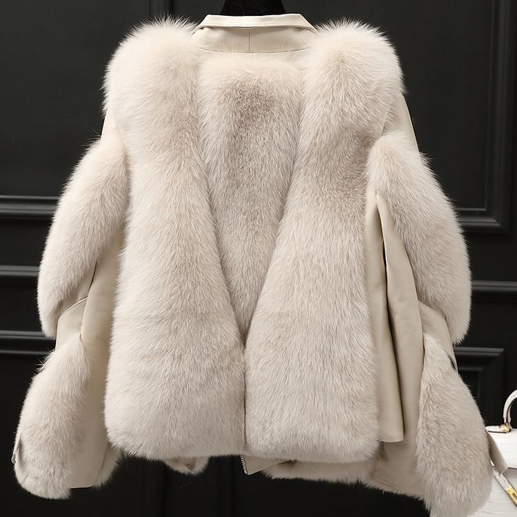 Edgy Fur Motorcycle Coat | Long Wool One-Piece Winter Coat - Modestly Vogue 
