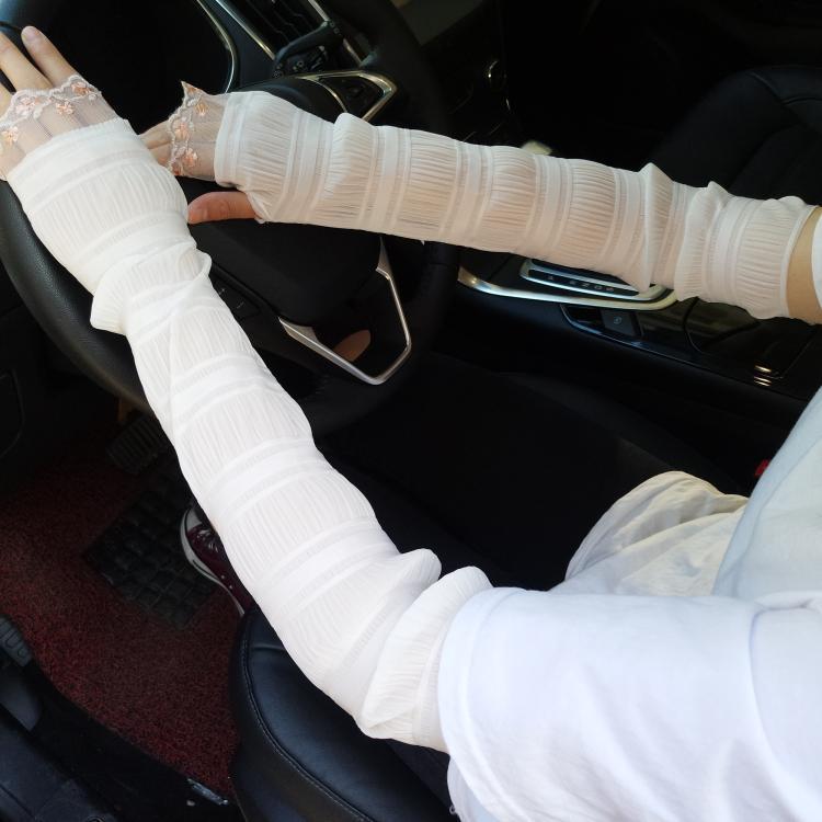 Sun Protection Gloves Women's Extended UV Protection Ice Silk Arm Protector Sleeves - Modestly Vogue 