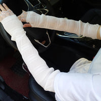 Sun Protection Gloves Women's Extended UV Protection Ice Silk Arm Protector Sleeves - Modestly Vogue 