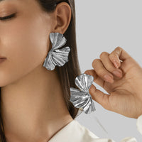Vintage Ginkgo Beach Shell Pattern Ear Studs Earrings - Modestly Vogue 
