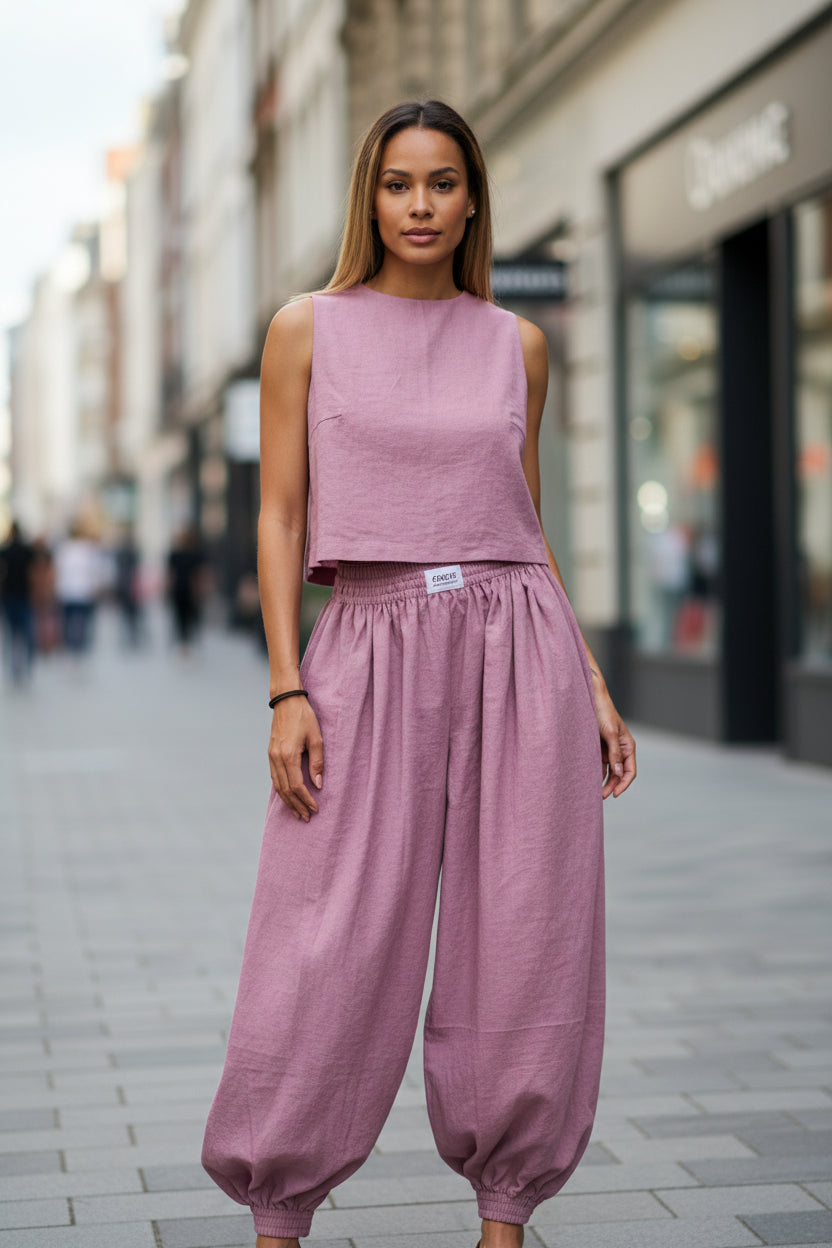 Sleeveless Top Loose Trousers Women's Suit - Modestly Vogue 