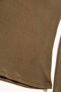 Ribbed Round Neck Long Sleeve Top - Modestly Vogue 