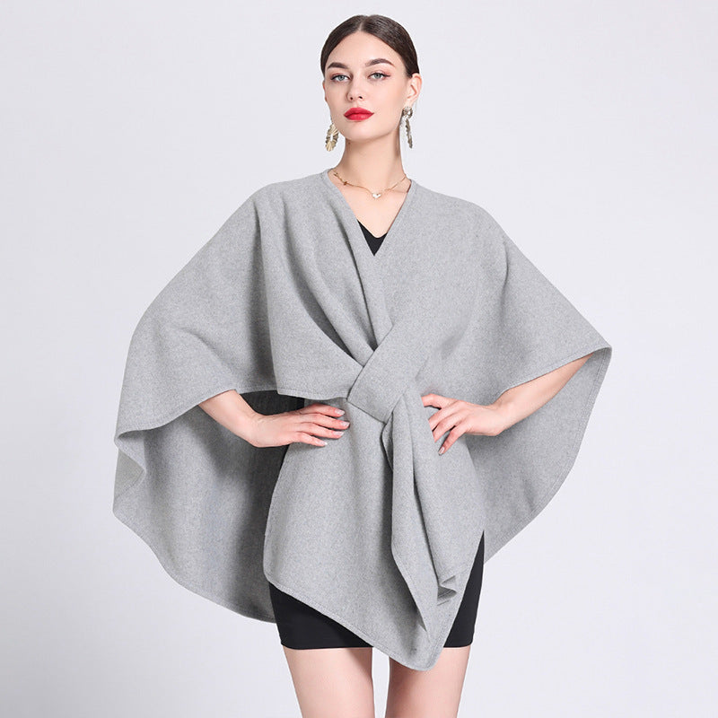 Chic Shawl Cape Poncho | Fashionable Outerwear Cape - Modestly Vogue 