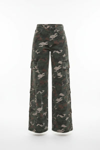 Camo Print High Waist Cargo Pants