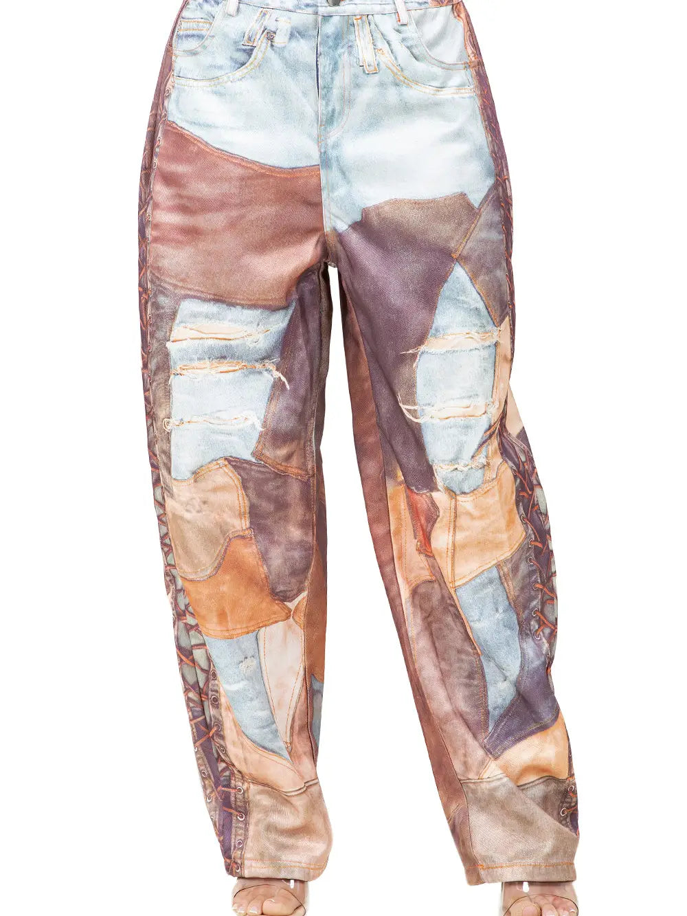 Women Fashion 3D Print Casual Pants Jeans