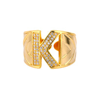 Personalized Gold Stone Initial Ring | Modestly Vogue - Modestly Vogue 