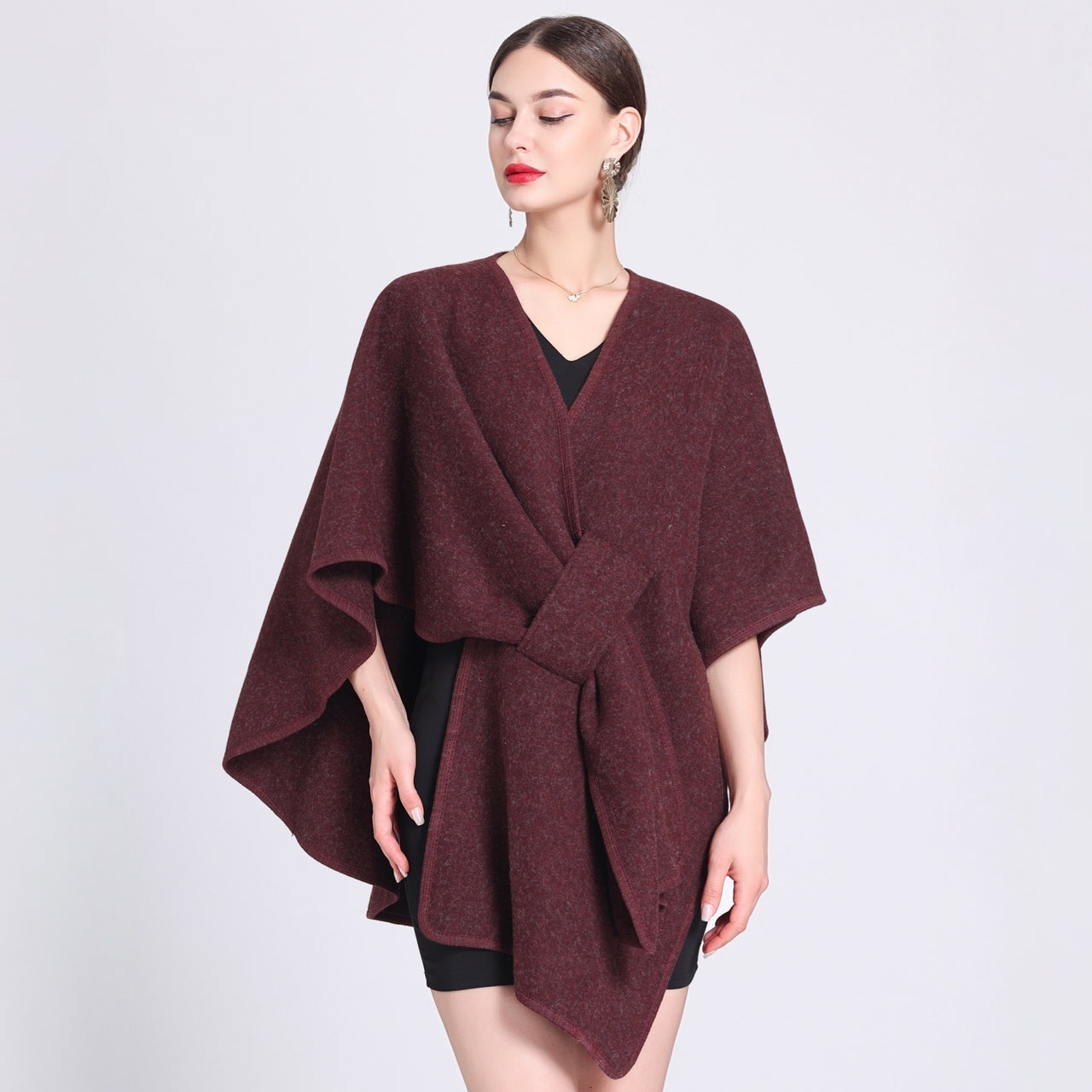 Chic Shawl Cape Poncho | Fashionable Outerwear Cape - Modestly Vogue 