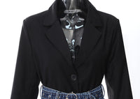 Spring Two Piece Set Denim Waist Seal Waist Slimming Multi Match Two Piece Set Women Blazer