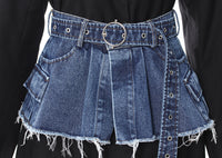 Spring Two Piece Set Denim Waist Seal Waist Slimming Multi Match Two Piece Set Women Blazer