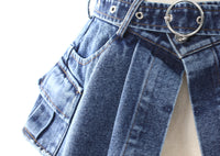 Spring Two Piece Set Denim Waist Seal Waist Slimming Multi Match Two Piece Set Women Blazer