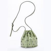 Suede Rivet Bucket Bag Hollow Crossbody Bag
