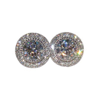 Moissanite Ear Studs Full Diamond - Modestly Vogue 